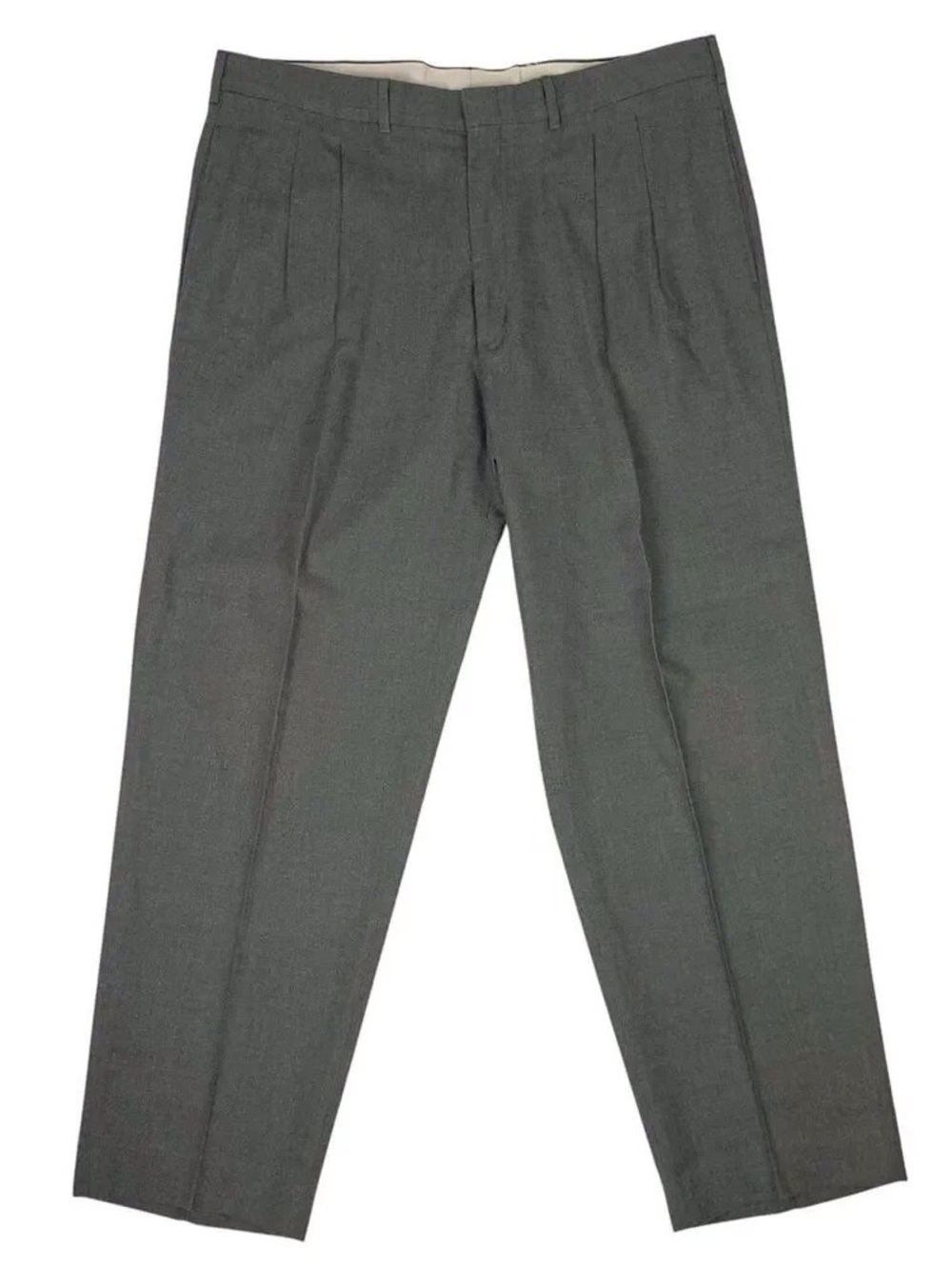Classic Men's Pleated Dress Trousers in Dark Gray